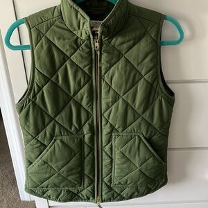 Women’s J.Crew, lightweight vest, olive green,  size ES